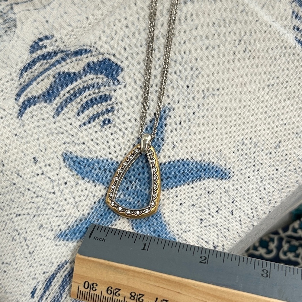 Brighton Jewelry Primavera Necklace Two-tone Silver Plated Crystals Cloth Bag - Picture 11 of 11